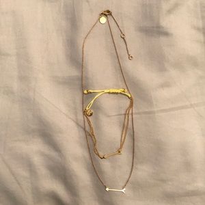 Stella & Dot Gold Arrow Necklace and Bracelet Duo